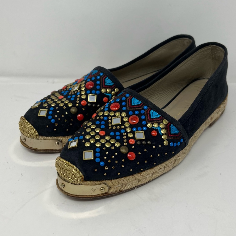 Giuseppe Zanotti Suede embellished Espandrille EU 38 - Picture 2 of 14